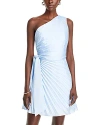 Milly Women's Estie Satin Pleated One-shoulder Minidress In Ice Blue