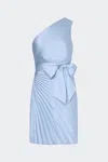 Milly Women's Estie Satin Pleated One-shoulder Minidress In Ice Blue