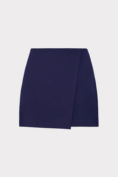 Milly Evalyn Crepe Skort In Navy