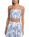 Milly Eyelet Crop Top In Blue