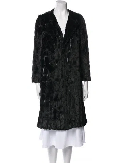 Pre-owned Milly Faux Fur Coat In Black