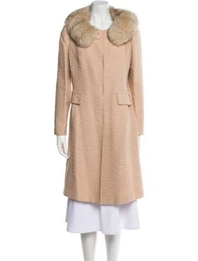 Pre-owned Milly Faux Fur Coat In Neutral