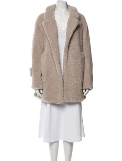 Pre-owned Milly Faux Fur Coat In Neutral