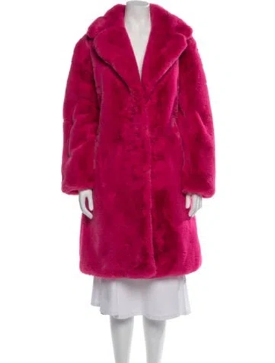 Pre-owned Milly Faux Fur Coat In Pink