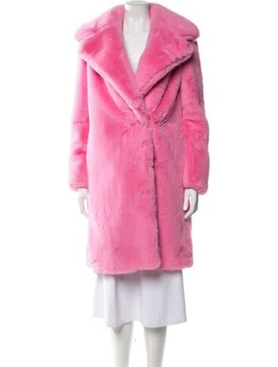 Pre-owned Milly Faux Fur Coat In Pink