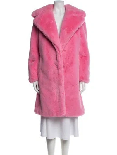 Pre-owned Milly Faux Fur Coat In Pink