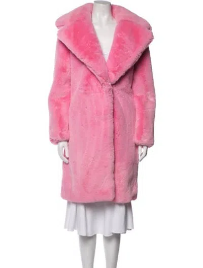 Pre-owned Milly Faux Fur Coat In Pink