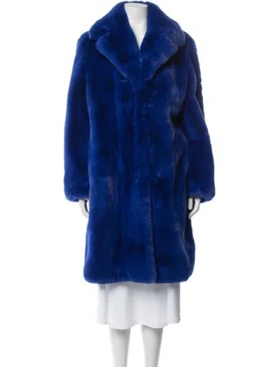 Pre-owned Milly Faux Fur Coat W/ Tags In Blue
