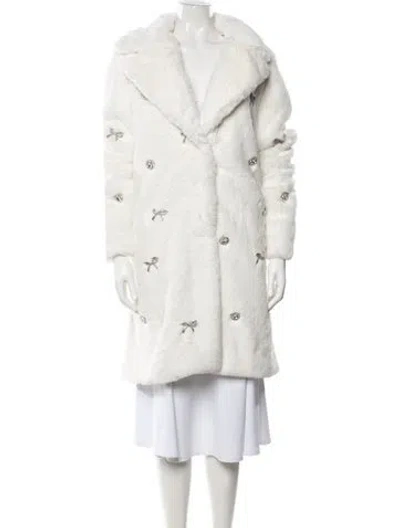 Pre-owned Milly Faux Fur Coat In White
