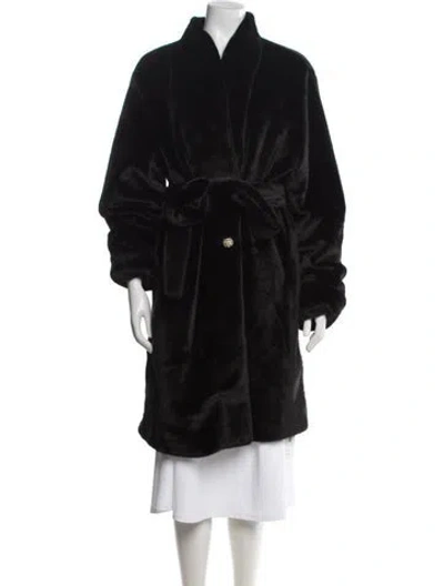 Pre-owned Milly Faux Fur Faux Fur Coat In Black