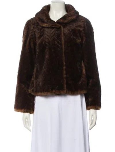 Pre-owned Milly Faux Fur Faux Fur Coat In Brown