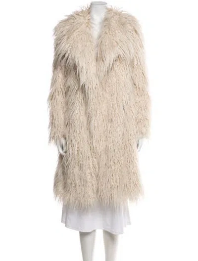 Pre-owned Milly Faux Fur Faux Fur Coat In Neutral