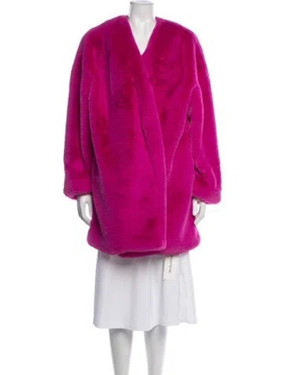 Pre-owned Milly Faux Fur Faux Fur Coat In Pink