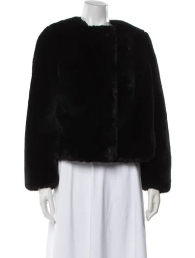 Pre-owned Milly Faux Fur Faux Fur Jacket In Black