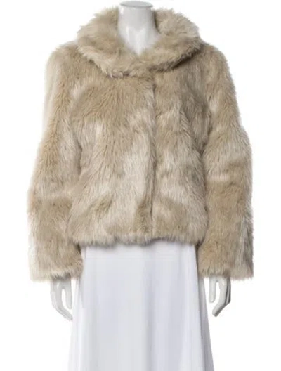Pre-owned Milly Faux Fur Faux Fur Jacket In Neutral