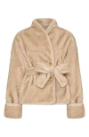 Milly Faux Fur Shawl Jacket In Neutral