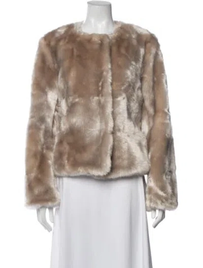 Pre-owned Milly Faux Fur Jacket In Neutrals