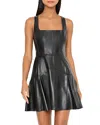 Milly Faux Leather Mini Dress In Black