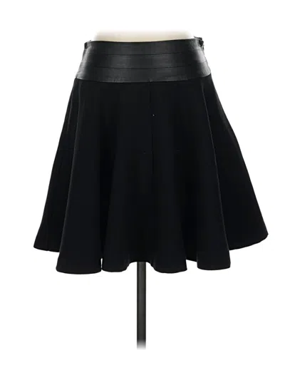 Pre-owned Milly Faux Leather Skirt In Black