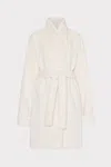 Milly Faux Mink Wrap Coat In White