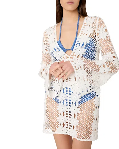 Milly Women's Floral Crochet Cover-up Minidress In White