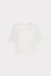 Milly Floral Geo Combo Lace Short Sleeve Top In White