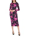 Milly Amarilla Rose Bodycon Jersey Midi Dress In Multi