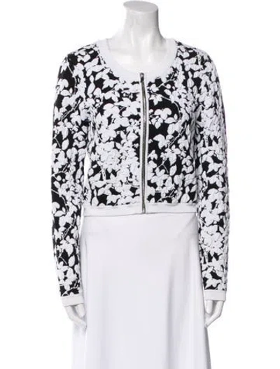 Pre-owned Milly Floral Print Evening Jacket In Black