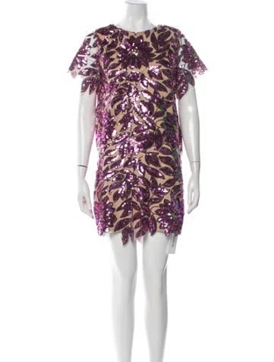 Pre-owned Milly Floral Print Keyhole Accent Skirt Set In Multi