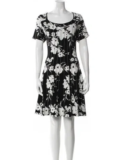 Pre-owned Milly Floral Print Knee-length Dress In Blue