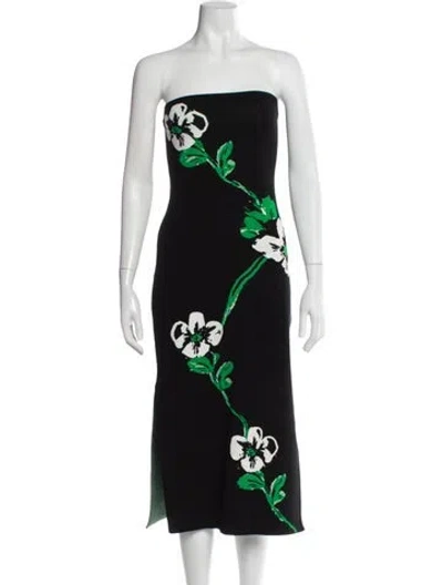 Pre-owned Milly Floral Print Knee-length Dress In Gray