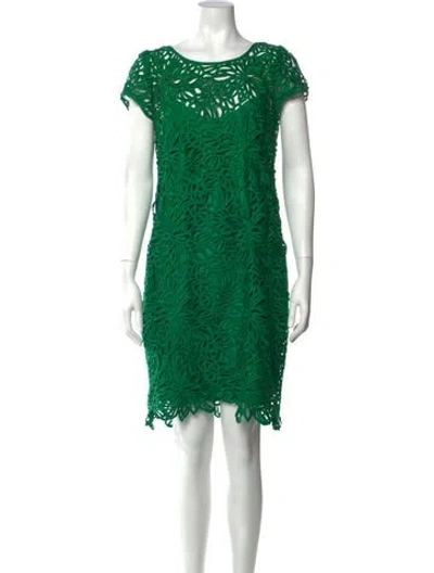 Pre-owned Milly Floral Print Knee-length Dress In Green