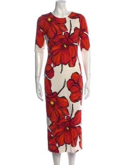 Pre-owned Milly Floral Print Knee-length Dress In Multicolor