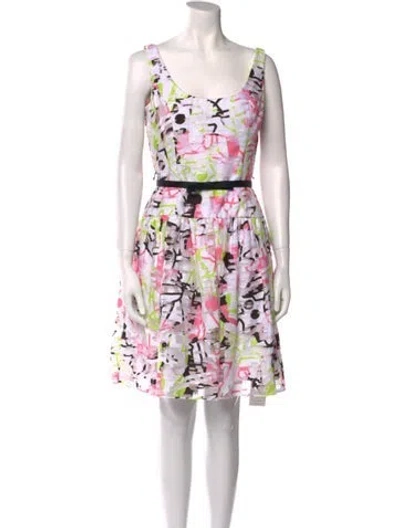 Pre-owned Milly Floral Print Knee-length Dress In Pink