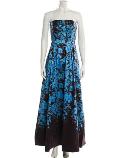 Pre-owned Milly Floral Print Long Dress In Multi