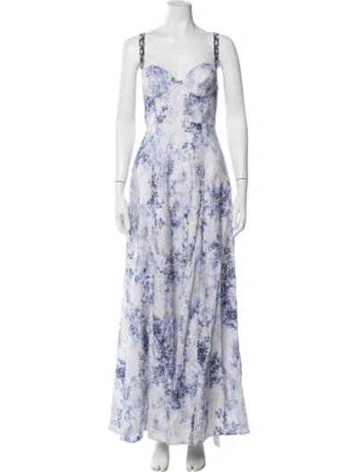 Pre-owned Milly Floral Print Long Dress In Multicolor