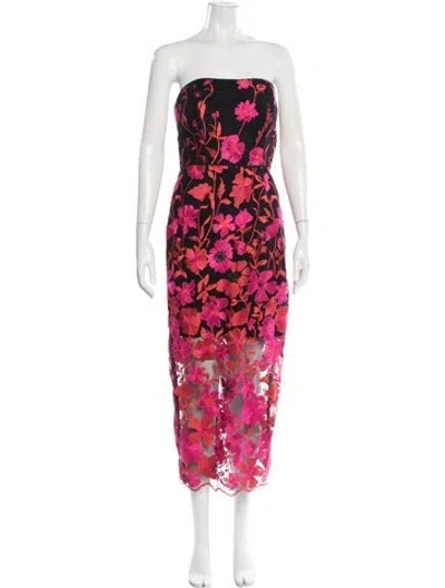 Pre-owned Milly Floral Print Midi Length Dress In Multi