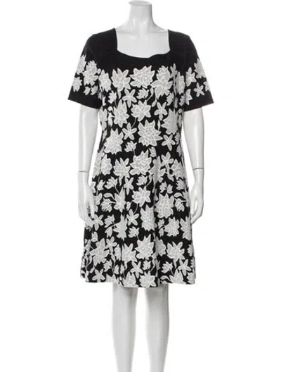 Pre-owned Milly Floral Print Mini Dress In Black