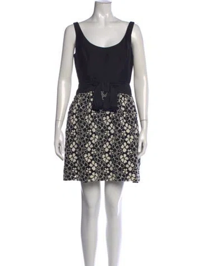 Pre-owned Milly Floral Print Mini Dress In Black