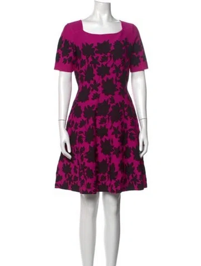 Pre-owned Milly Floral Print Mini Dress In Black/pink