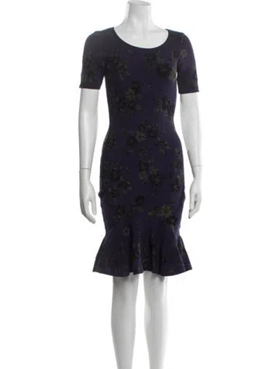 Pre-owned Milly Floral Print Mini Dress In Blue