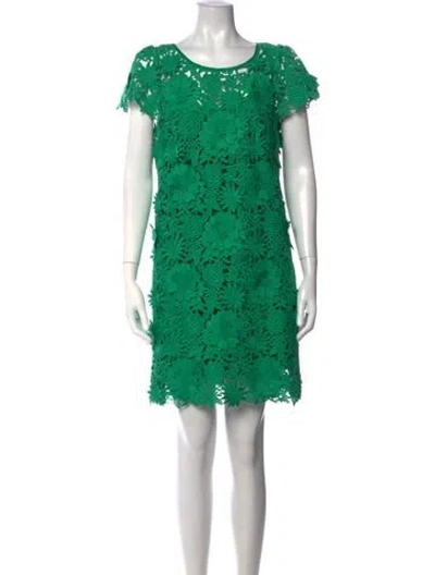 Pre-owned Milly Floral Print Mini Dress In Green