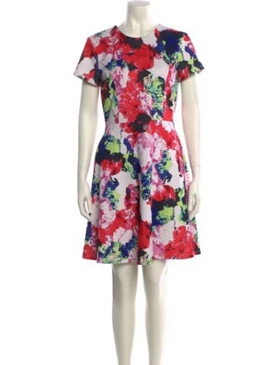 Pre-owned Milly Floral Print Mini Dress In Multi