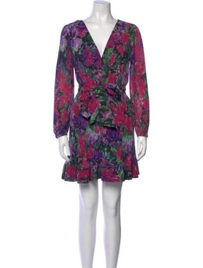 Pre-owned Milly Floral Print Mini Dress In Multi