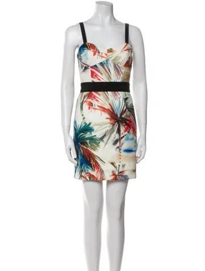 Pre-owned Milly Floral Print Mini Dress In Multi