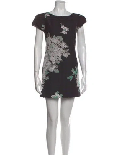 Pre-owned Milly Floral Print Mini Dress In Multi