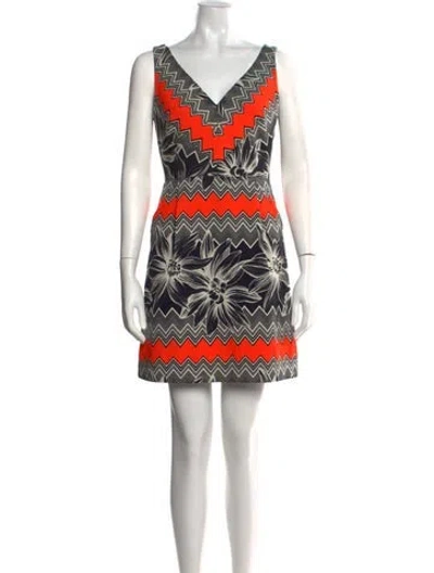 Pre-owned Milly Floral Print Mini Dress In Multi