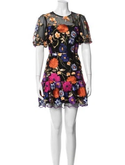 Pre-owned Milly Floral Print Mini Dress In Multi