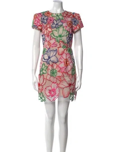 Pre-owned Milly Floral Print Mini Dress In Multi