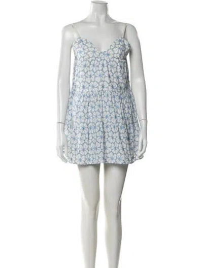 Pre-owned Milly Floral Print Mini Dress In Multi